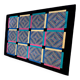 Tapis rectangulaire en laine noir et coloré par Missoni, Italie, années 1980.