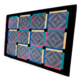 Tapis rectangulaire en laine noir et coloré par Missoni, Italie, années 1980.