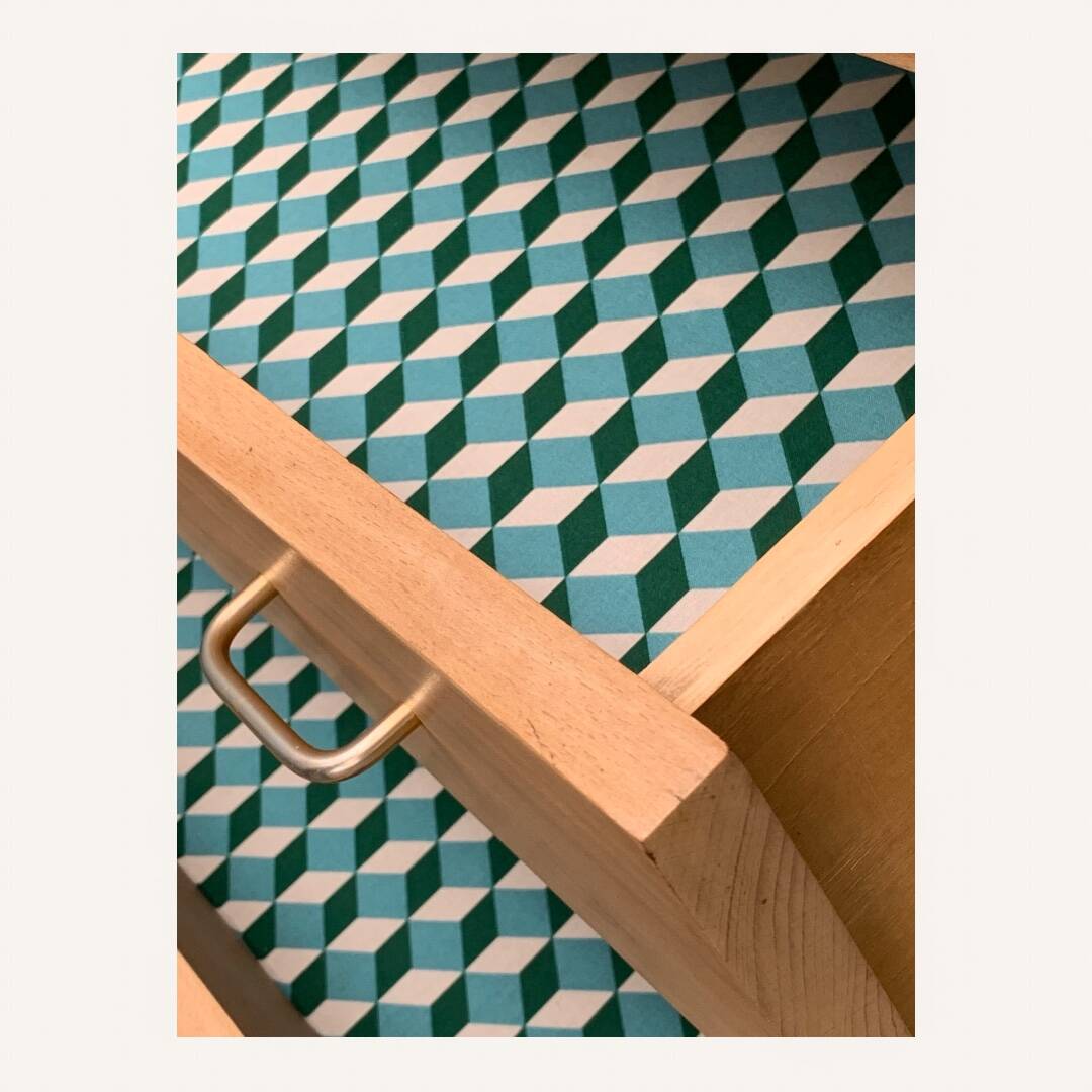 Vintage chest of drawers with compass feet, solid raw beech, 1960s