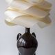 Modern Sculptural Table Lamp in Ceramic and Wood, Organic Style: "Cántaro Cloud" with Wings