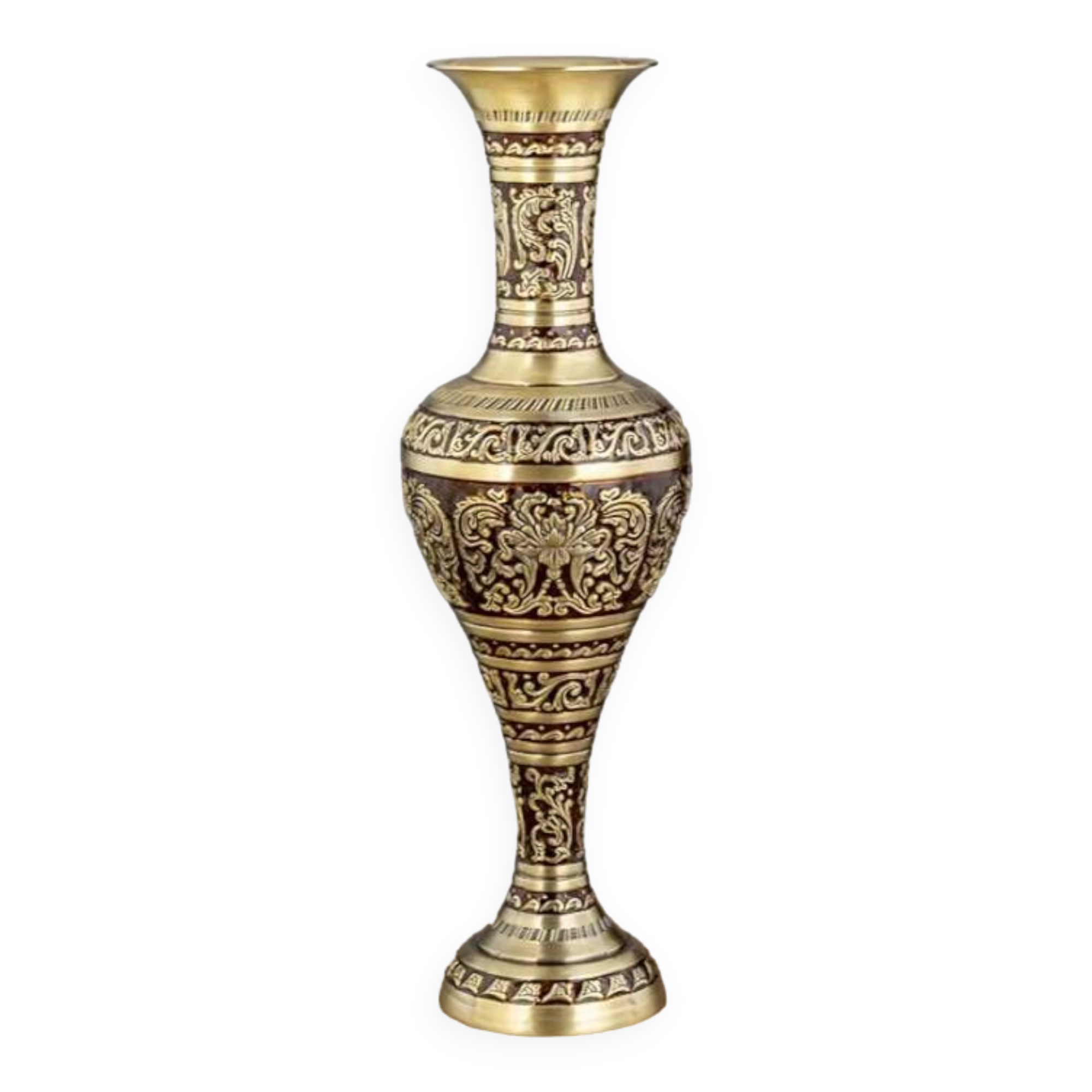 Large European Vintage Metal Vase - Decorative Bronze Tabletop Display
