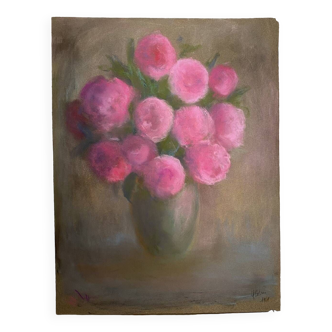 Still life with roses, signed and dated 1969