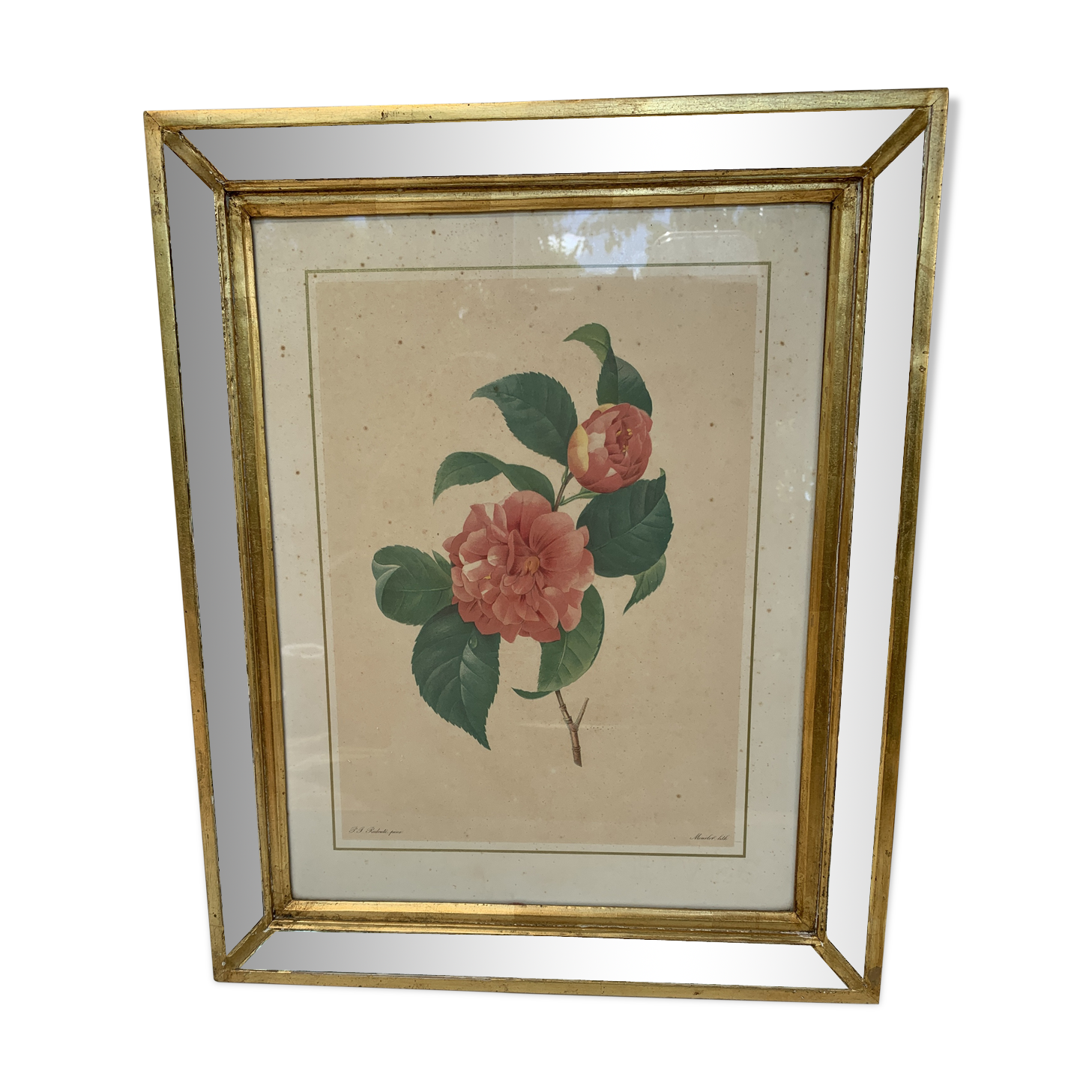 Table camellia mirror frame