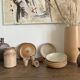 Vintage french stoneware ceramics set – mineral earth