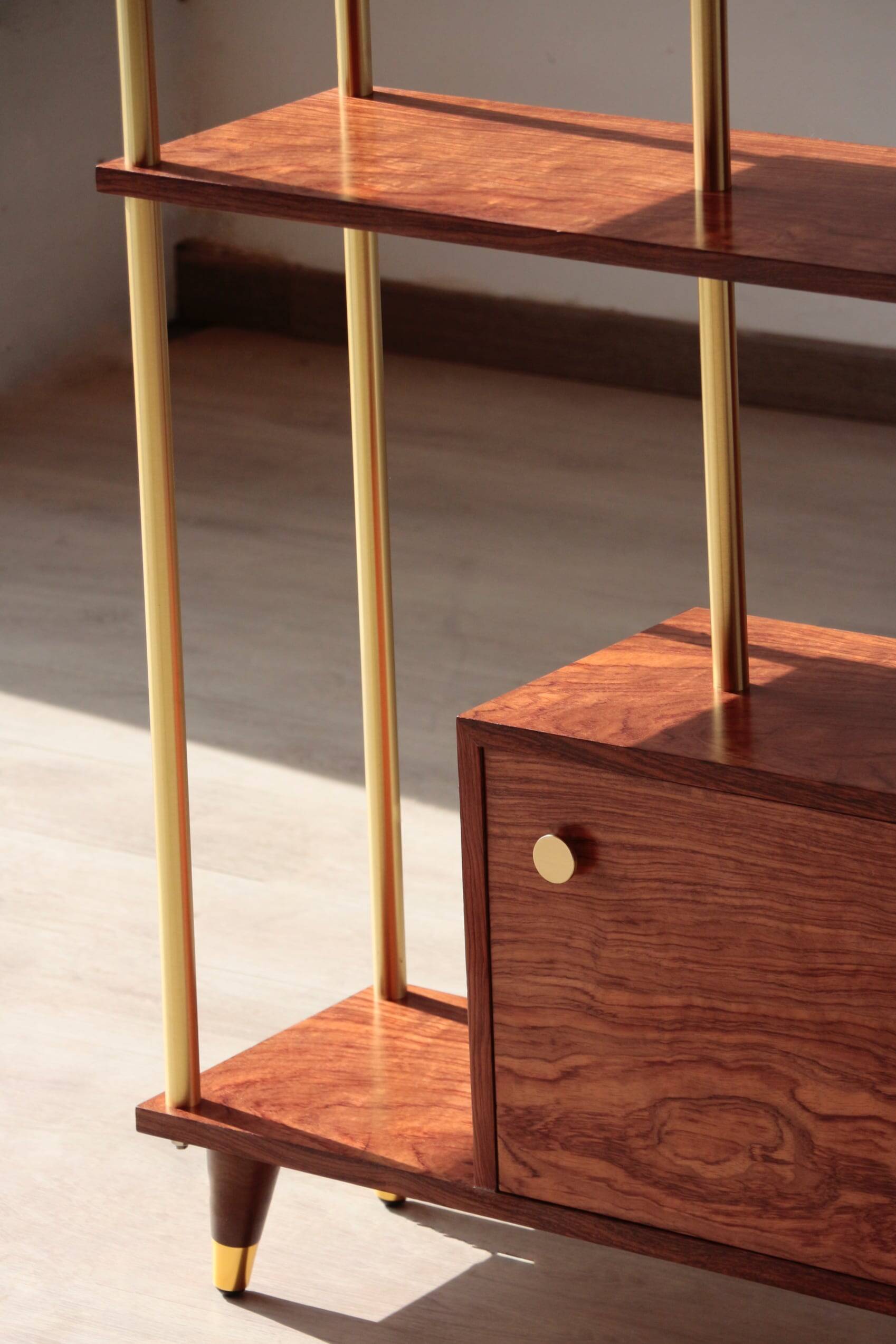 Illuminated Room Divider - Rosewood & Brass