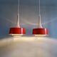 Pair of Scandinavian brushed aluminium pendants, 1960s