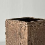 Rectangular ceramic vase in brutalist style