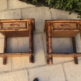 Pair of bedsides wood and canning