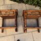 Paire de chevets bois et cannage