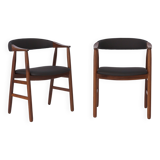 2 chaises vintage de Thomas Harlev, modèle 213, danois, pour Farstrup, teck, années 1960.