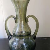 Vintage Frosted Murano Glass Amphora Vase