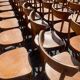 Lot of 60 wooden bistro chairs from the Baumann 1970s