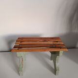 Small bench footrest in vintage solid wood
