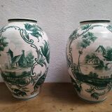 Pair of large vase earthenware Malicorne Tessier