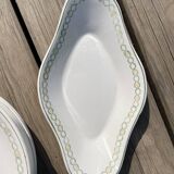 Set of 8 flat plates of Longwy and a small oval dish