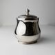 Vintage silver-plated brass ice bucket with glass inlay – mid-century Italian design, 1960s, table centerpiece