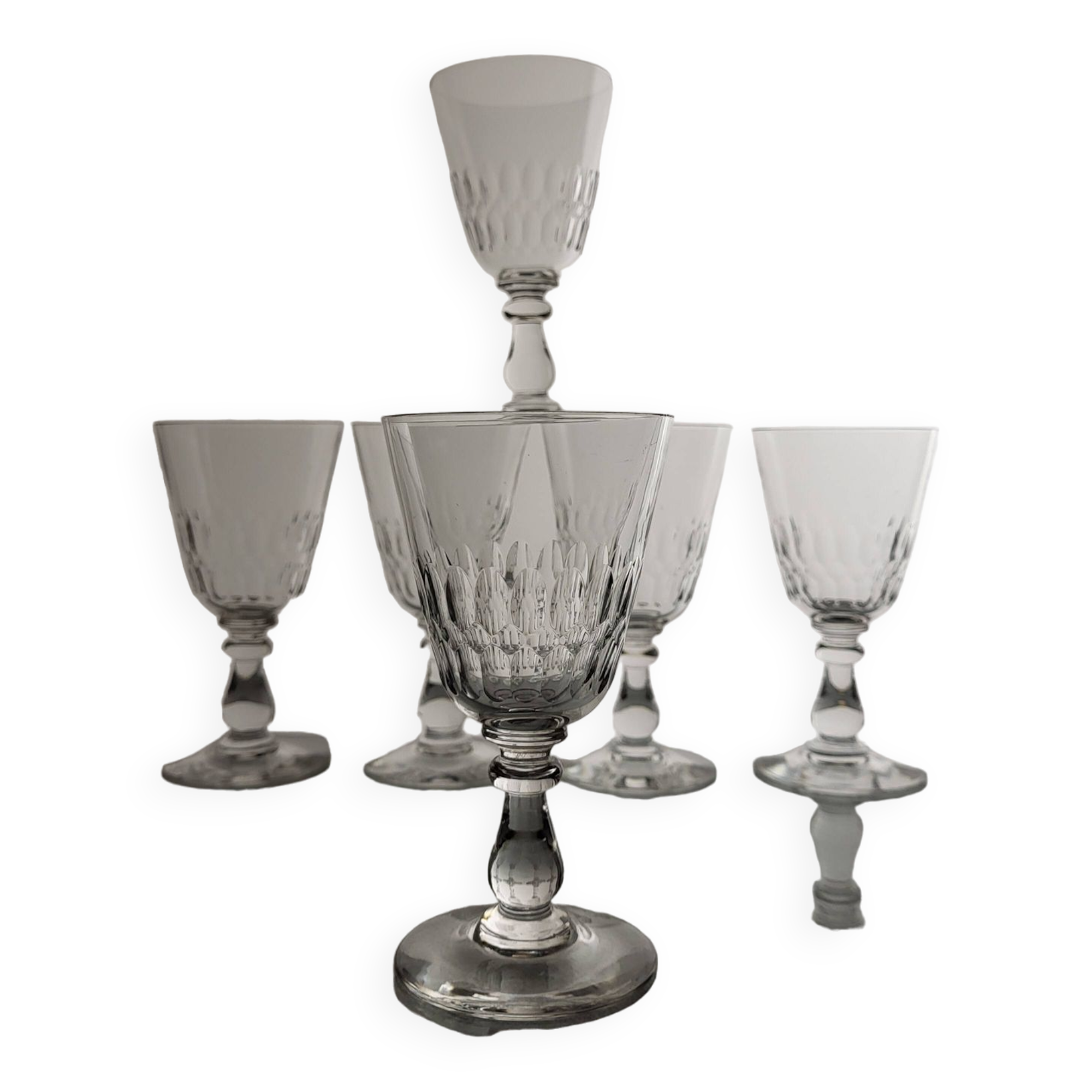 6 crystal wine glasses