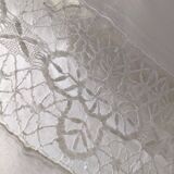 JC embroidered single sheet with crocheted lace