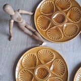 Set 6 assiettes à huitres marron