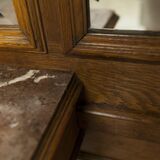 Napoleon III wardrobe in walnut, late 19th century, 3 mirrors, marble.