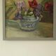 Original Swedish floral still life oil on panel painting