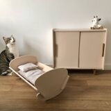 Doll's cradle and wardrobe