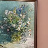 Original Swedish Oil On Canvas – “Floral Still Life” By Inga öfjäll – Vintage & Framed