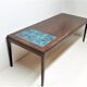Scandinavian Coffee Table 1960, In Rosewood and Ceramic Tiles
