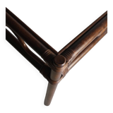 Dark rattan glass coffee table | 1980s