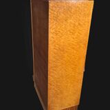 Art Deco cabinet in speckled maple veneer with asymmetrical shelves