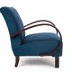Blue boucle J. Halabala Armchair, after renovation