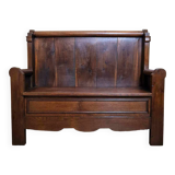 solid wood chest bench: work of popular art made from a bed