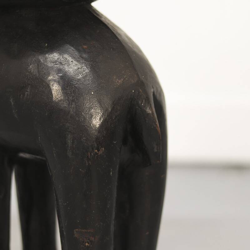 Antique Folk Art Colonial Elephant Side Table / Pedestal