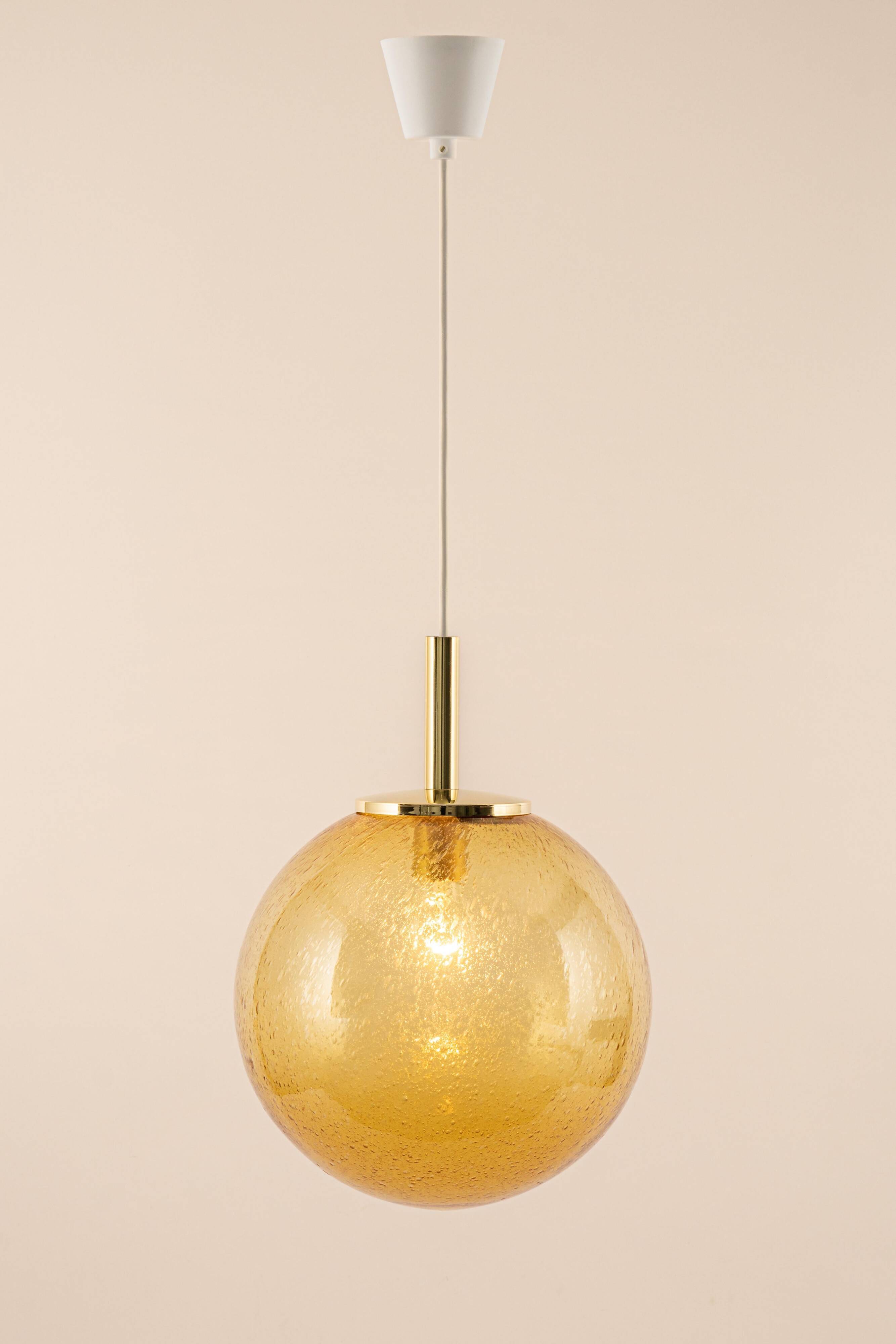 Murano ball pendant light by Doria, Germany, 1970s
