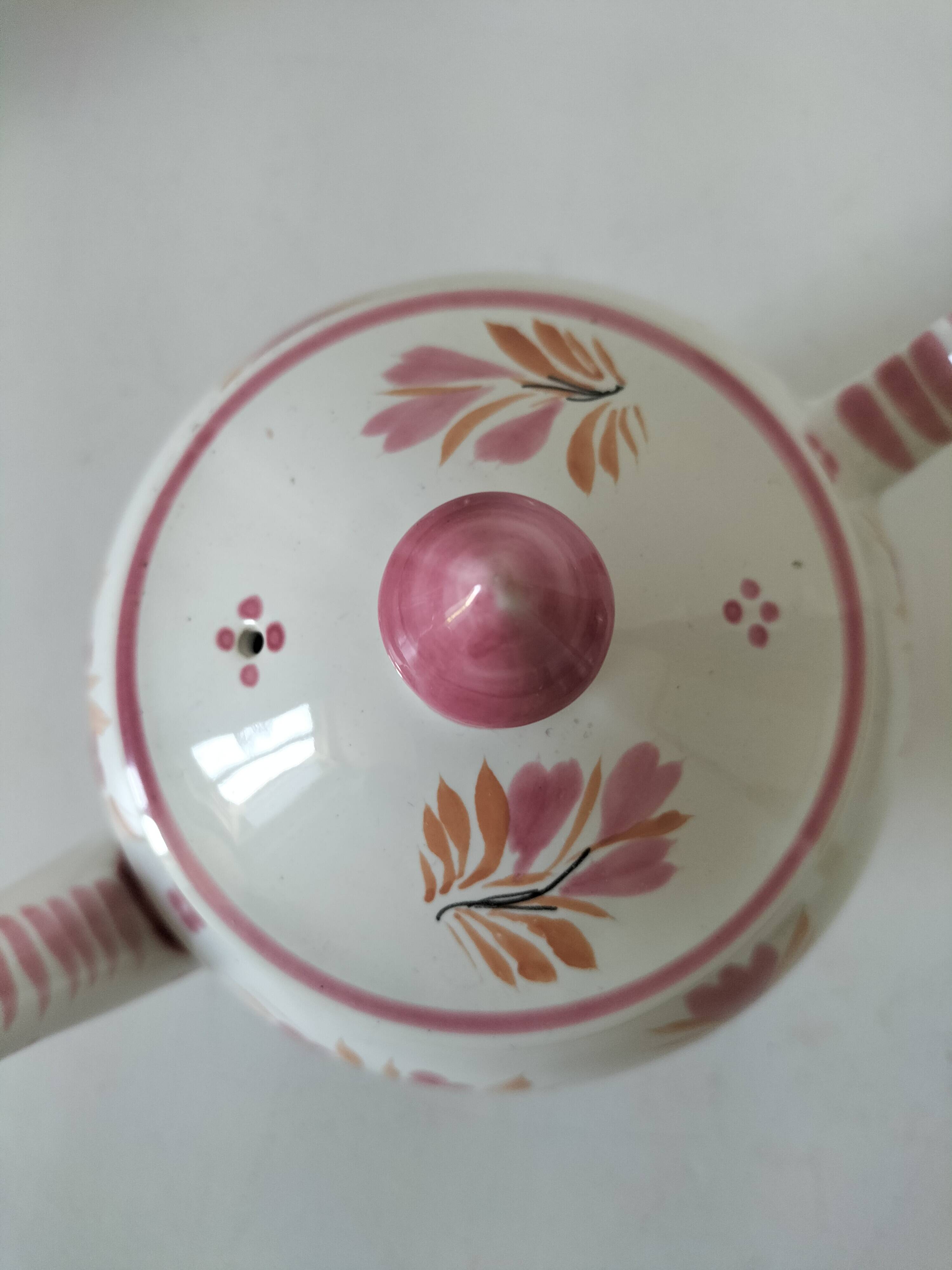 Henriot Quimper pink teapot