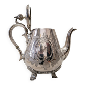 Napoleon III teapot in silver-plated metal – 19th century – Rococo decoration