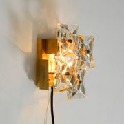 1960s Kinkeldey crystal glass and brass wall lamp in mint condition