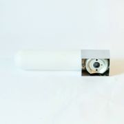 Set of 3 Mid Century Opaline Glass & Chrome Wall Lights from Limburg, 1970s
