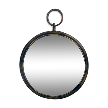 Miroir chinoiserie en faux bambou, France, années 1960 - 1970