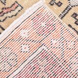 Antique Red Tan Beige Turkish Vintage Rug, 130x247Cm