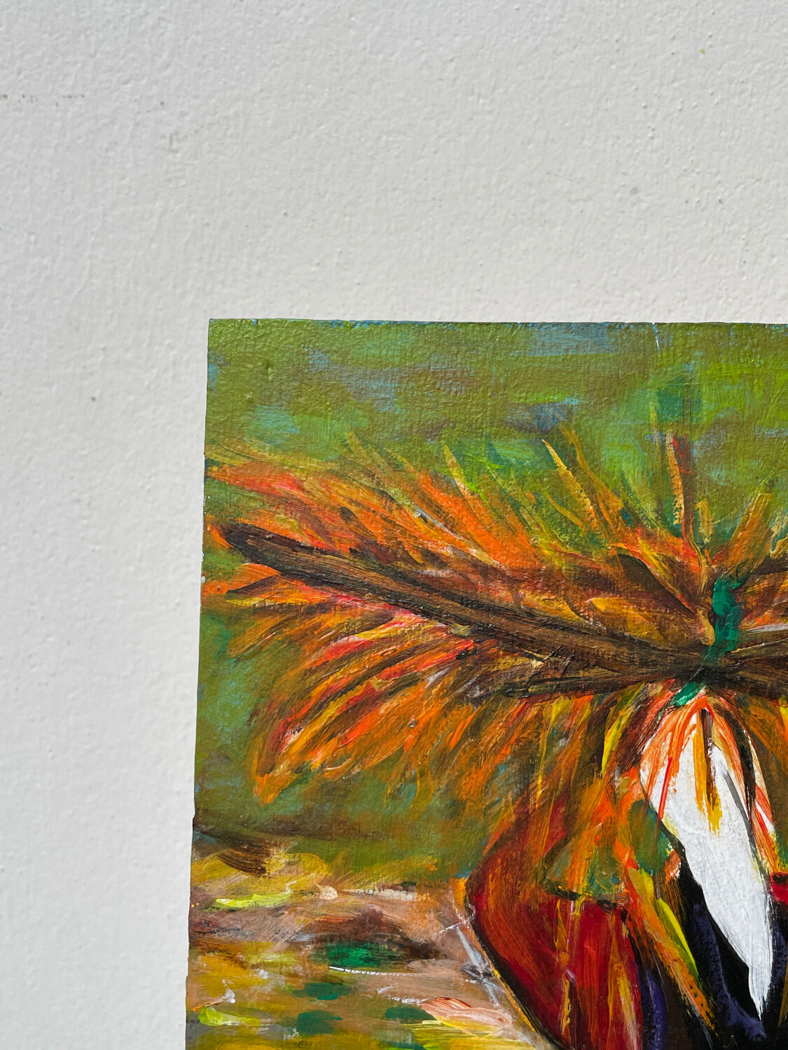 Painting of a woman in a field signed Lung