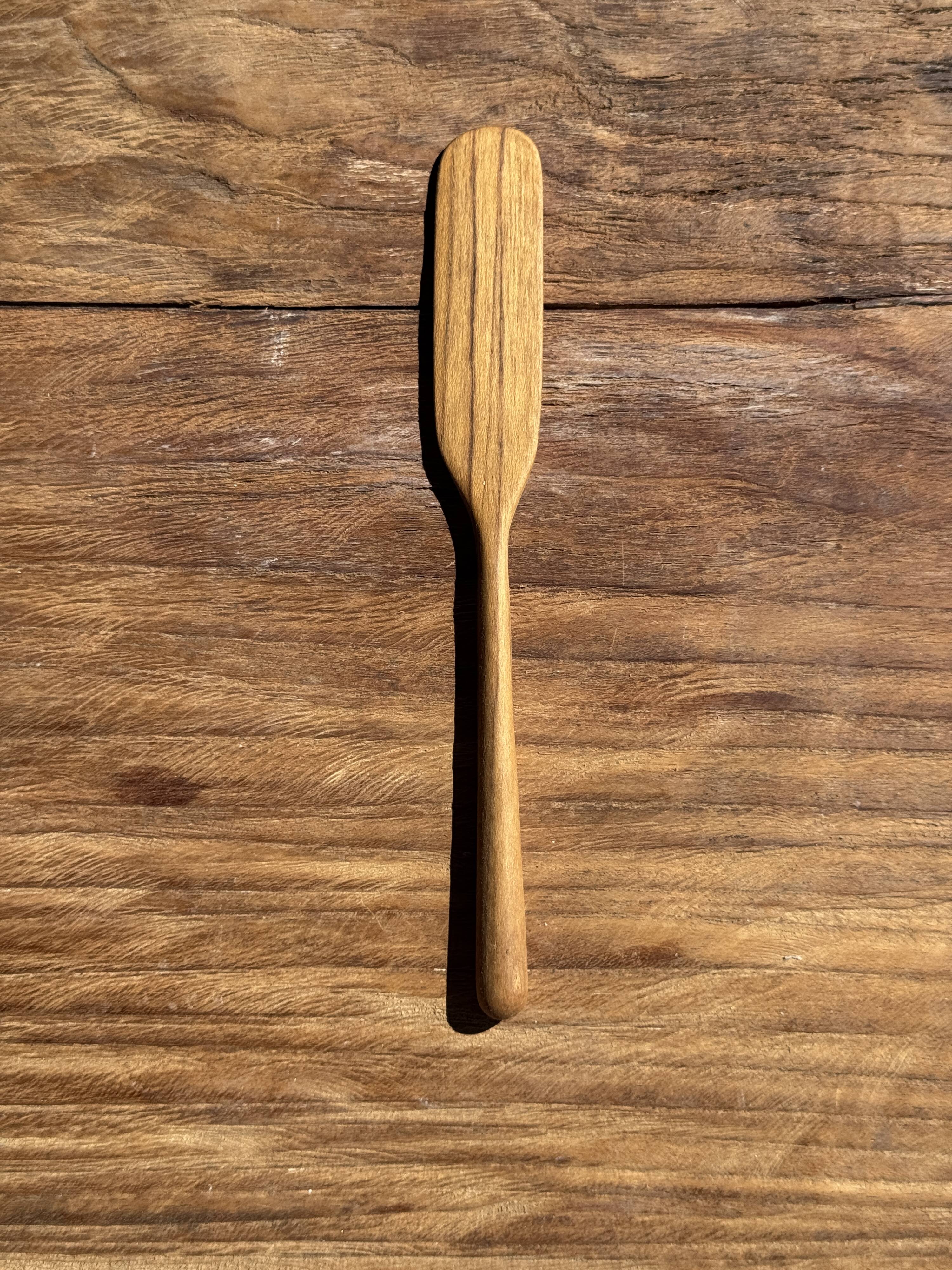 Small spatula, teak spreading knife, Indonesian monoxyle L18 l2.