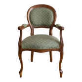 Louis XV Voltaire armchair in wood and green fabric