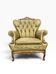 Vintage olive green baroque armchair / single seat / sofa