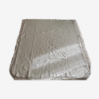 Couvre-lit couverture vintage en laine 265x230 cm avec sa taie d'oreiller