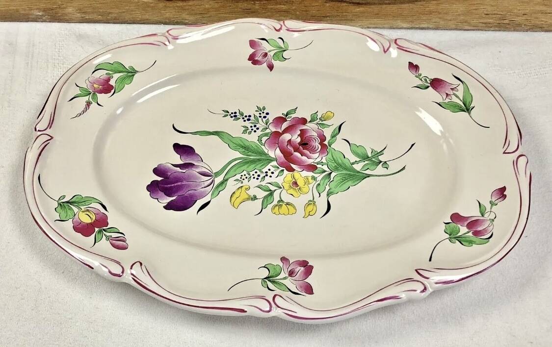Large earthenware dish from Lunéville street lamp model