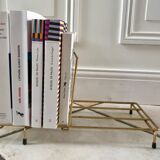 Magazine holder / bookend in modular brass years 50-60