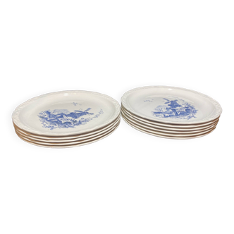 Lot de 11 assiettes plates