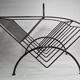 Vintage magazine holder in steel and perforated metal