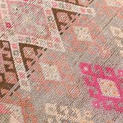 3x12 Pink & Brown Suğer Soft Modern Vintage Runner Rug, 92x376Cm